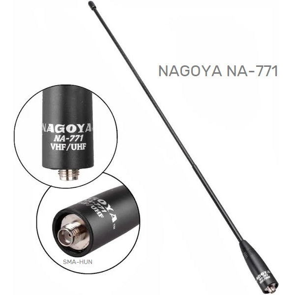 Nagoya NA771 fleksibel antenne med SMA-HUN feste