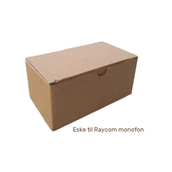 Alle Raycom monofoner leveres i en brun eske