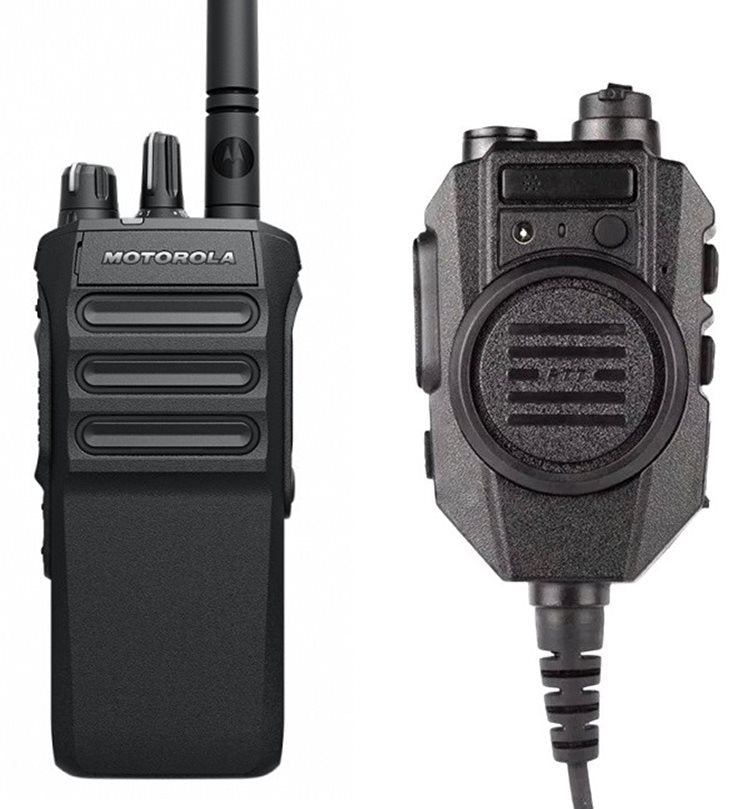 Raycom monofon m/stor PTT og Nexuskontakt, passer Motorola R7